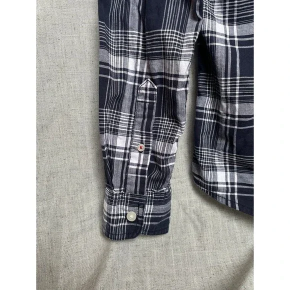Wrangler’s Long Sleeve Button Down Shirt Black & White Plaid Men’s Size S - Picture 3 of 6